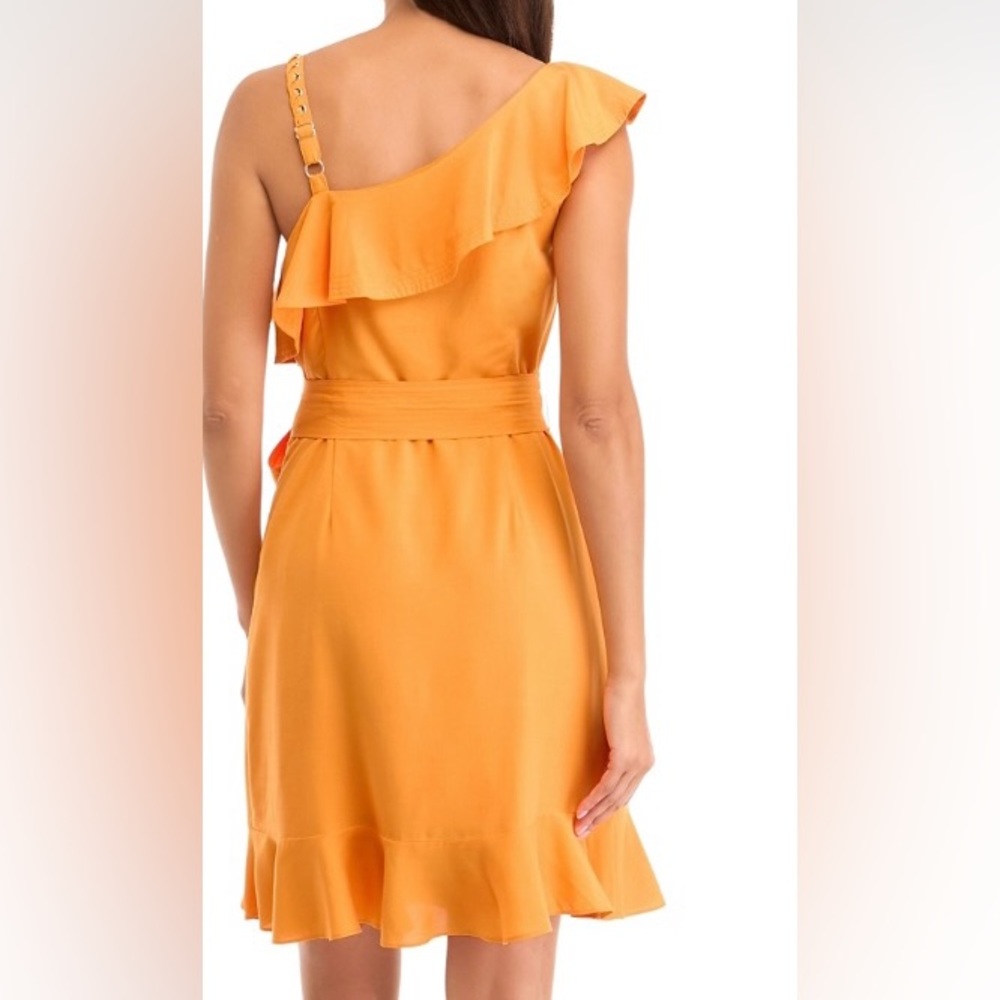 Karl Lagerfeld Orange Asymmetrical One-Shoulder Dress - Picture 2 of 5